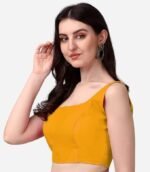 Women's Deep Neck Silk Sleeveless Readymade Blouse - Image 2