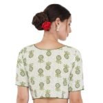 Women's Kalamkari Printed Pure Cotton Readymade Saree Blouse - Image 4